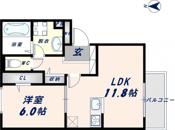 弥刀駅 徒歩18分 1階の物件間取画像